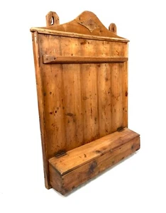 Antique Wooden Pitch Pine Wall Mounted Tool Rack Holder / Kitchen Utensils c1900 - Picture 1 of 10