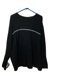 Roundtree & Yorke Shirt Rundhals Baumwolle Pullover Waffelstrick XXL. Schwarz mit Grau - Bild 1 von 5