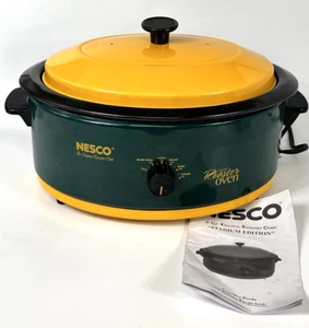 Nesco Green Bay Packers Slow Cooker Roaster Steam Bake 4816-15 Gold Black 6 Qt - Picture 1 of 16