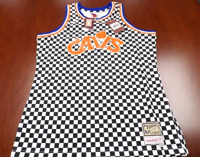 MITCHELL & NESS NBA CLEVELAND CAVALIERS BLANK CHECKERED SWINGMAN JERSEY SIZE L - Image 1 of 4