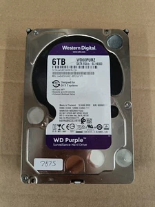 Western Digital Purple HDD 6TB WD60PURZ Surveillance 3.5" SATA-III Harddrive HDD - Afbeelding 1 van 1