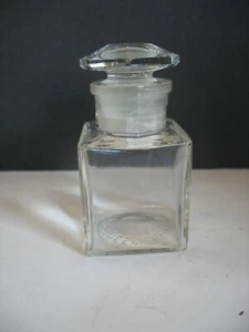 Vtg Yardley London Art Deco square cologne scent bottle w stopper 3 1/2" x 1 3/4 - Picture 1 of 7
