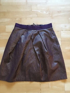 Festive poly/cotton skirt from CUE maroon and gold size 8 - Picture 1 of 5