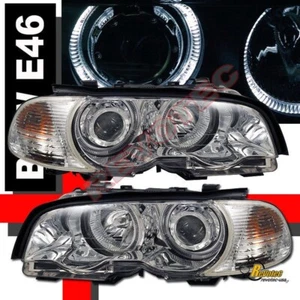 00 01 02 03 BMW E46 325Ci 330Ci 328Ci 2DR Halo Projector Headlights & Corner - Picture 1 of 4
