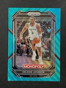 Keldon Johnson - 2022-23 Panini Prizm Monopoly #79 - TEAL WAVE REFRACTOR - Picture 1 of 2