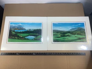 Vtg Signed Princeville Resort Hawaii Kauai Makai Golf Course Larry Dotson Prints - Picture 1 of 12