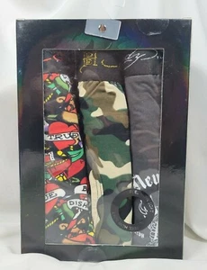 Ed Hardy 3 Pk Microfiber Boxer Briefs S Camo, Black w/Eagle, Tattoo print w/fly - Picture 1 of 6