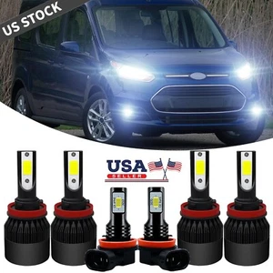 For Ford Transit Connect 2014-2018 Combo 6X LED Headlight Fog Lights Bulbs Kit - Picture 1 of 12