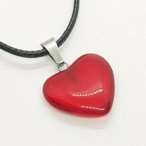 Red Sapphire Heart Necklace Pendant Yoga Chakra Ruby Healing Stone Crystal Yogi - Picture 1 of 3