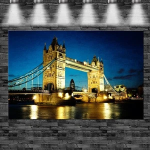 XXL London Tower Bridge Nacht Leinwand 110cmx70cm Loft England - Bild 1 von 1