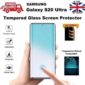 3D Curved Fingerprint Compatible Glass Screen Protector for Samsung S20 Ultra 5G - Picture 1 of 10