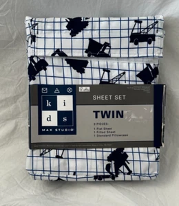3 pc Max Studio Kids Construction Vehicles Twin Sheet Set NIP - Picture 1 of 11