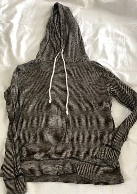Sudadera con Capucha Ligera J Crew Tostada y Negra Rayas Talla XS Foto 1 de 3