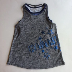 Gymnast Tank Top 12 Sports Bra Justice Active Blue Star Black Grey - Picture 1 of 5