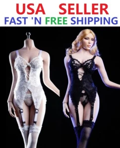 1/6 Lace Lingerie Corset Garter Stockings Set for Female Figure Doll PHICEN - Picture 1 of 3