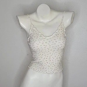Brandi Melville Cropped Babydoll Tank Top 2 Ditsy Floral Coquette Cottagecore - Picture 1 of 9