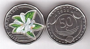 Sint Maarten - 50 Cents 2025 UNC Adoption of the Caribbean Guilder - colored - Picture 1 of 1