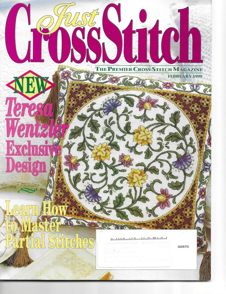 Revista Just CrossStitch febrero 1999, Spring Birdhouse Sampler y más Foto 1 de 1