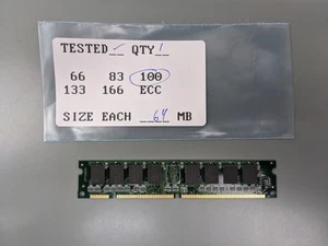64MB PC100 SDRAM DIMM, 168-pin RAM Memory Stick, KTI - Picture 1 of 3