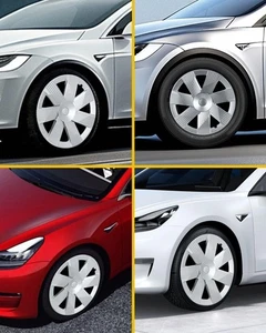 4PCS 19inch Hubcaps for 20-24 Tesla Model Y Wheel Rim Cover Full Cover-Silver - Picture 1 of 7