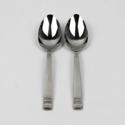 Lot of 2 Reed & Barton Longwood 18/10 Stainless Soup Spoons 7 inches - Image 1 of 4