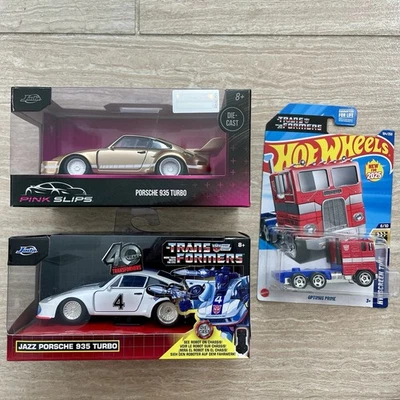 *Lot Of 3* Porsche 935 Turbo +Optimus Prime Hot Wheels Jada Pink Slips Jazz 1:32 - Image 1 of 4