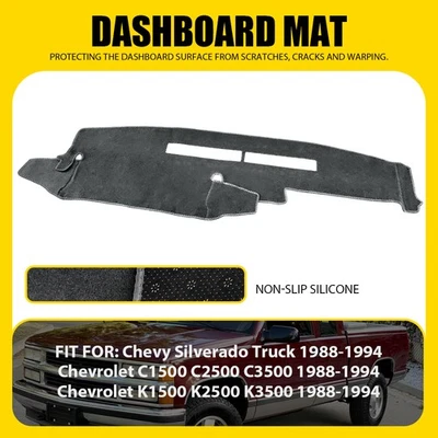Dashmat Dash 垫仪表板保护套 适用于雪佛兰 Silverado C1500 C2500 C3500 1988 - 1994 — 第 1/4 张图片