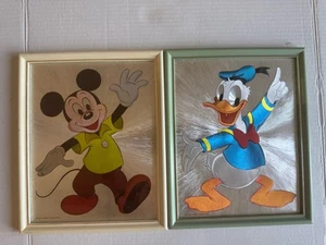 Vtg Disney Dufex Foil Litho Art Prints Lot Mickey Mouse Donald Duck - Picture 1 of 5