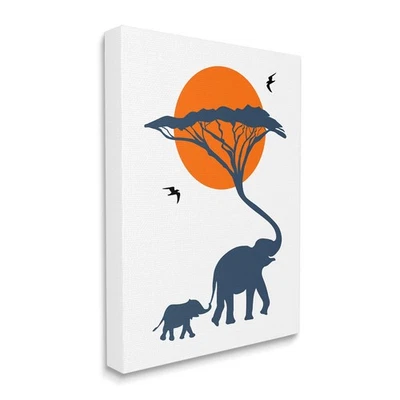 Stupell Industries Moderno Safari Africano Cielo Soleado Elefante Familia Foto 1 de 4