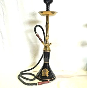 Inhale 26'' Gangsta Hookahby handblown glass,golden Shaft and 24k gold Logo - Picture 1 of 3