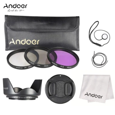 Andoer 3pc 49mm Filter Kit(+CPL+FLD)for Canon  DSLR camera Lens G2E0 - Image 1 of 4