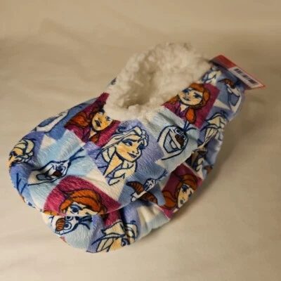 Disney Frozen II Fuzzy Babba Zapatilla Calcetines Niñas Mediano/Grande Azul Foto 1 de 4