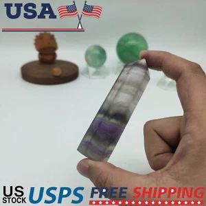 Natural Rainbow fluorite obelisk quartz crystal wand point gem reiki healing 1pc - Picture 1 of 12