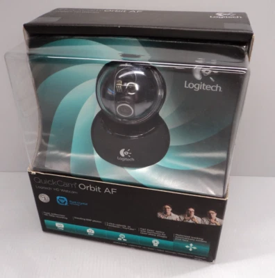 NEW SEALED LOGITECH QuickCam Orbit AF Motorized Tracking Webcam Carl Zeiss - Image 1 of 3