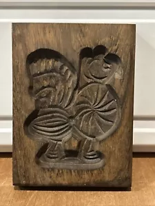Vintage olandese legno intagliato a mano SPECULAAS SPRINGERLE BISCOTTI STAMPO uccellino - Foto 1 di 4