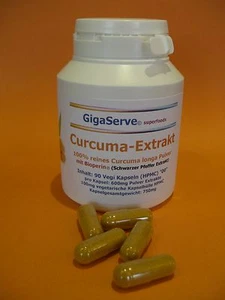 90 Vegi Kapseln Curcuma Kurkuma 600+50mg BIO-Perin, vegan, für 3 Monate - Bild 1 von 1