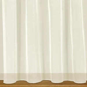 Net Curtains Plain Cream Denise-Weighted Base & Rod Slot Sold In Selected Widths - Picture 1 of 2