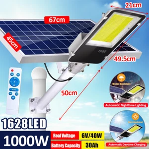 1628Leds 1000W Solar LED Street Light Outdoor Flood Garden Lamp Pannel 67*45cm - Picture 1 of 6