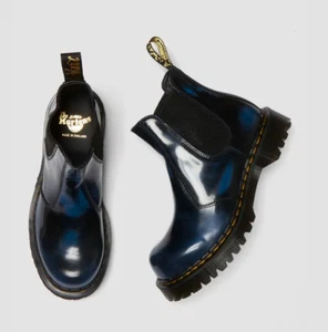 Dr. Martens 31863783 RUB_OFF_LUX_MIE_2976_BLACK+DMSBLUE Leather Boots 2024 New!! - Picture 1 of 9