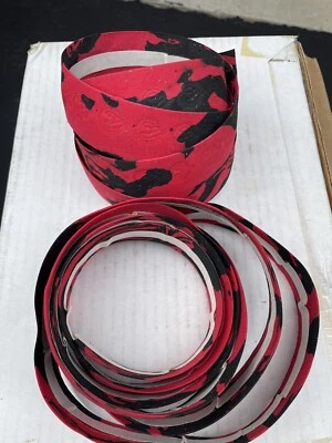 NOS Vintage CINELLI Cork Handlebar Tape MICROSPLASH Red/Black - Made in Italy! - Image 1 of 2