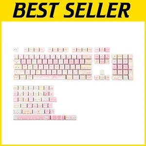 Whimsical Cat-Themed 142-Key Keycap Set for ANSI Layout Mechanical Keyboards - Picture 1 of 9