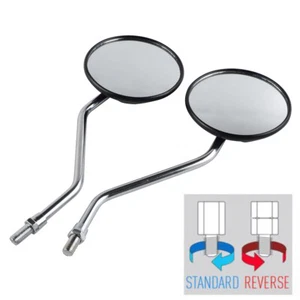 M10*1.25 Threads Chrome Mirrors for Yamaha DT250 RD125 RS100 TX750 XS400 XS2 - Picture 1 of 7