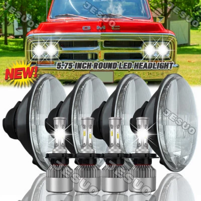 4Pcs 5.75'' Inch LED Headlights DRL for GMC C15/C1500 C25/C2500 C35/C3500 Pickup Foto 1 de 4