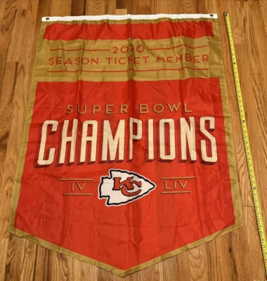 Kansas City Chiefs NFL 2020 Season Ticket Member Banner Flag Super Bowl IV LIV - Image 1 of 2