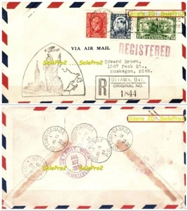 CANADA 1932 USA CONFERENCE SET FACE 21 CENT 3 STAMP RARE REGISTERED LETTER COVER - Picture 1 of 4