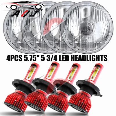 4PCS 5.75" 6000k LED Headlights Hi-Lo Beam For Mercedes-Benz 380SL 450SL 560SL Foto 1 de 4