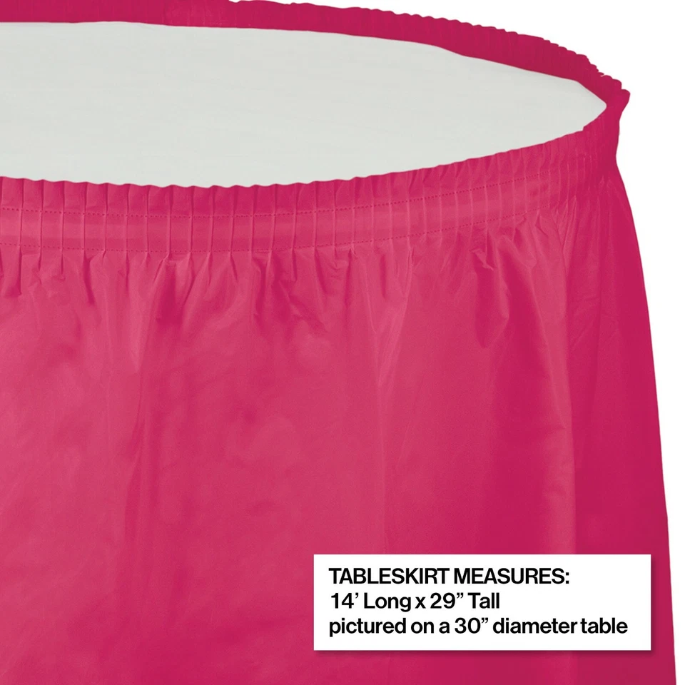 Plastic Table Skirt Plastic Magenta Pinkish 14' Birthday Decoration Party Supply - Image 1 of 1