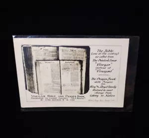 Religious Postcard Vinegar Bible & Prayer Book Vintage 1940s Unposted - Picture 1 of 5