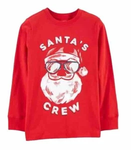 Carter's Red Santa's Crew Long Sleeve Jersey T-Shirt Boy's 2T Christmas NWT - Picture 1 of 6