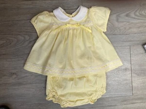 Vintage Yellow Baby Dress 23-26 lbs. with Diaper Cover in Original Gift Box - Picture 1 of 9